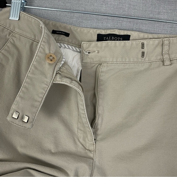 Talbots Heritage Boot Pants Cotton Beige Sz 10 Bootcut - Picture 10 of 12